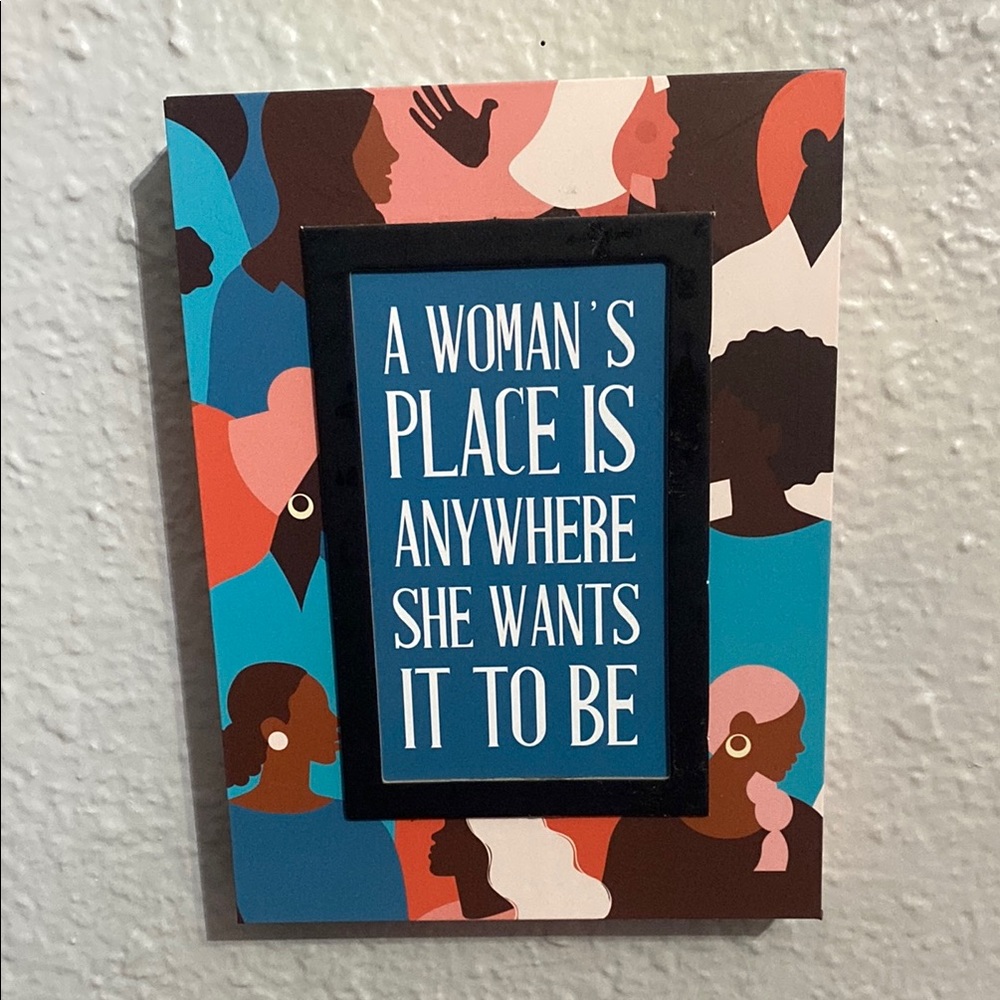 Empowering Blue Wall Plaque - 'A Woman's Place'